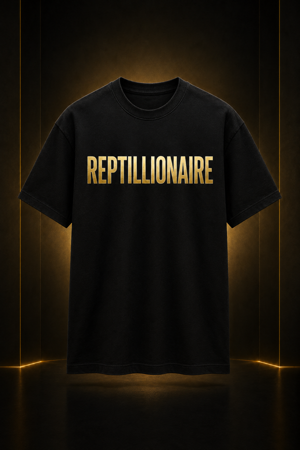 Reptillionaire gold-foil black tee