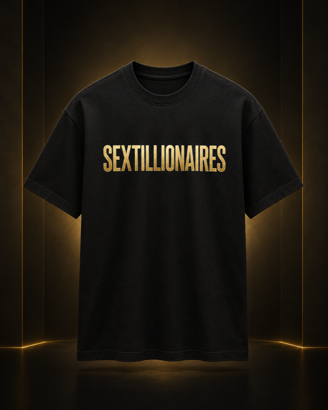 Sextillionaires gold-foil black tee